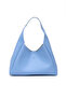 Blue Shk19 Faux Leather, Snap Closure, Single Compartment, Zippered Makeup Bag, Hand, Arm and Shoulder Bag