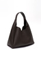 Brown Shk19 Faux Leather, Snap Closure, Single Compartment, Zippered Makeup Bag, Hand, Arm and Shoulder Bag - 2