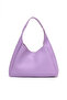 Lilac Shk19 Faux Leather, Snap Closure, Single Compartment, Zippered Makeup Bag, Hand, Arm and Shoulder Bag - 3