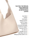 Cream Shk19 Faux Leather, Snap Fastener, Single Compartment, Zippered Makeup Bag, Hand, Arm and Shoulder Bag - 7