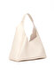 Cream Shk19 Faux Leather, Snap Fastener, Single Compartment, Zippered Makeup Bag, Hand, Arm and Shoulder Bag - 2