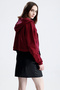 Burgundy Essentials Fit Women's Zip Hoodie 100% Cotton Hooded Off Shoulder Zip Kangaroo Pocket - 6