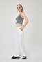 Women's White Linen Blended Loose Fitting Trousers - 4