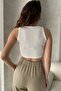 Cycling Neck, Rubble Look, Thick Strap, Cashcorse Crop Gown - 7