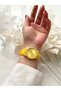 Ferrucci̇-(Yellow Color) Silicone Cord Women Wrist Watch - 3