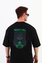 Mighty Fall-Oversize T-Shirt |   Back Printed – Minimal Chest Patterned Unisex Tshirt
