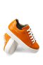 Genuine Leather Orange Sneaker Women's Shoes - 6