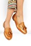 Genuine Leather Bronze Color Women's Ballerinas