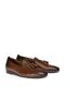 Men's Tan Leather Loafer Shoes - 4