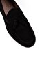 Men's Black Genuine Suede Tassel Loafer - 5