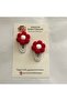 4cm Oval Silver Metal Snap Hand-Knitted Colors White Red Fluffy Daisy Buckle - 4