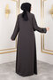Wave Stone Detailed Abaya Tsd250166 Anthracite - 5