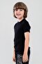 Boy's Cotton Crew Neck Flannel T-Shirt Black - 2
