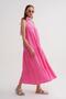 4673 Women's Drawstring Detailed Muslin Dress Pink - 5