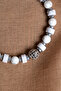 Certified Howlite - Hematite Natural Stone Bracelet with Zircon Apparatus - 5