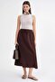 4633 Women's Side Pocket Skirt with Pockets, Brown - 2