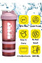 Protein Shaker Bottle Portable Supplement Mixer Cup with Powder Storage for Running Cycling Fi - 2