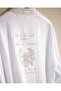 Cherina 100% Cotton Women's Muslin Bathrobe - White/Beige - 6