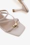 Women's Gold Buckle Heeled Banded Daily Slippers Lary - 3