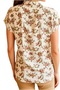 Women's Mini Floral Print Summer Bat Short Sleeve Shirt - 6