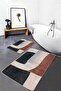 Cream Floor Woven Carpet with Motif Modern Art Geometric Simple & Stylish 2-Piece Bathroom & Kitchen Mat Set - 6