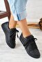 Effo Side Embroidered Sports Shoes Black Skin - 2