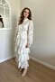 White Tiered Dress with Flounced Trim - 2