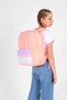 Salmon Colored Double Stripe Backpack - K1766 - 4