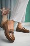 Genuine Leather Women's Buckle Casual Loafer Shoes Dc3505