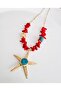 Natural Stone and Coral Special Design Star Necklace 48 cm - 3
