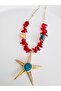 Natural Stone and Coral Special Design Star Necklace 48 cm - 6