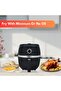 3.2 L Air Fryer, 1300W, 8 Presets, Manual Control, Oil-Free Cooking, Adjustable Temp (80-200° - 3