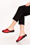 Genuine Leather House Slippers Özl.450 Red Combination - 6