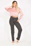 Women's Large Size Anthracite 5 Pocket Lycra Jeans 65n35291 - 4
