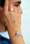 Steel Shahmeran Bracelet with Colorful Clover and Turquoise Stone Ring