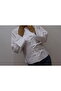 A Quality Terrycotton Fabric Crew Neck Front Buttoned Spanish Sleeve Shirt with Bow Detail
