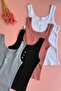 Camisole 4-Piece Button Detailed Colorful Long Tank Top-Blouse - 6