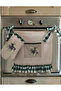 Olive Themed, Ruffled, Buldan Linen Oven Apron (Cover) and Gloves