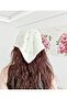 Cotton Embroidered Muslin Fabric Triangle Bandana – Triangle Shawl with Fisto Detail - 5