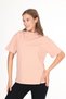 100% Organic Cotton Women's Dark Beige Basic Ribbed High Neck Knitted T-Shirt Half Fisherman - 6