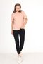 100% Organic Cotton Women's Dark Beige Basic Ribbed High Neck Knitted T-Shirt Half Fisherman - 4