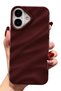 iPhone 17 Case Glossy Embossed Wave Design Patterned Plum Shock Absorbing Silicone Cover - 3