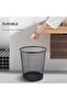 Set Of 6 Mesh Wastebasket Trash Can – Silver & Black Steel Round Bin For Office, Home, Bathroom - 4
