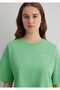 Logo Printed Green Crop T-Shirt Crop / Short Cut 1613070 -71759 - 6