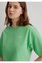 Logo Printed Green Crop T-Shirt Crop / Short Cut 1613070 -71759 - 3