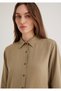 Linen Blend Khaki Tencel Shirt Loose Fit / Relaxed Fit 1211046-70361 - 6