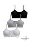 95% Cotton Girls' Thin Strap Training Bra Set of 3 |   Half Athlete