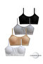 95% Cotton Girls' Thin Strap Training Bra Set of 4 |   Half Athlete