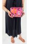 Pink Color Cosmetic Bag - Waterproof Pvc Line Pattern Makeup Bag