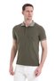 Khaki Regular Fit 100% Cotton Non-Curling Polo Collar T-Shirt - 3